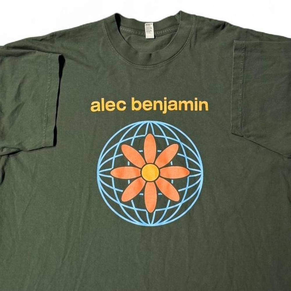 ALEC BENJAMIN FLOWER GREEN + ORANGE XL TEE